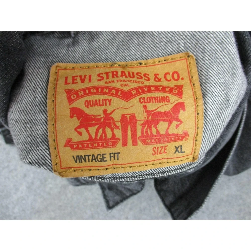 Levis Jacket Mens Extra Large Black Vintage Fit Denim Tyoe III Trucker Coat